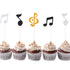 72 Pieces Glitter Music Notes Cupcake Toppers Cake Toppers Picks for Food Fruit and Birthday Party Decoration (Gold, Black, Silver)...