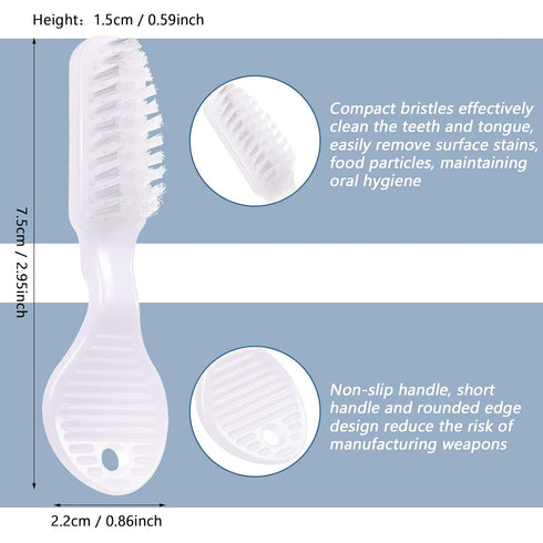 100 Pieces Handle Toothbrush Thumbprint Individually Packaged Security Toothbrush Bulk Toothbrush with Short Handle Soft Bristles, Portable Toothb...