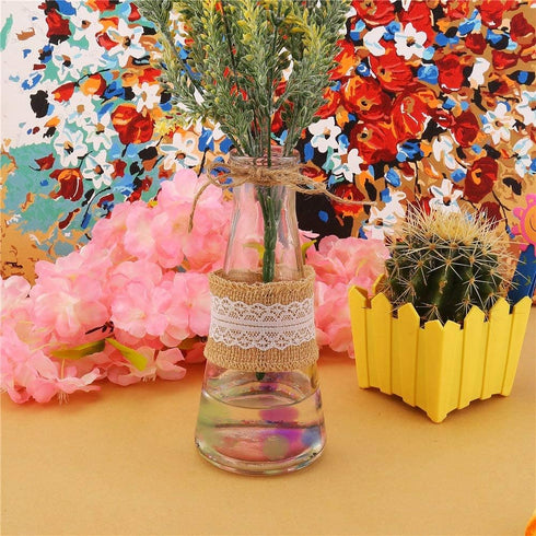 CCINEE 5.4 Yards Natural Jute Burlap Ribbon Roll with White Lace Trims Tape for DIY Crafts Wedding Decoration...