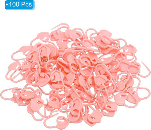 PATIKIL Crochet Stitch Markers, 100 Pack Plastic Knitting Markers Needle Pin Heart Locking Stitch Marker for Sewing Crocheting DIY Craft, Pink...