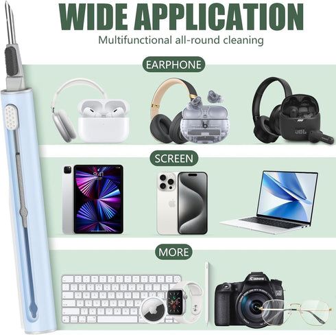 ?1 Pack? Cleaner Kit for AirPods Pro 1 2 3 Earbuds,Cleaning Kit Pen Shape with Soft Brush Flocking Sponge Tool for Bluetooth Earphones Headphones ...