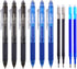 ParKoo Retractable Erasable Gel Pens Clicker Fine Point 0.7 mm, Make Mistakes Disappear, 3 Black/3 Blue Ink Pens with 4 Bonus Refills for Drawing ...