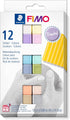 STAEDTLER 8023 C12-3 FIMO Soft Oven Hardening Modelling Clay 12 x 25 g Blocks - Pastel Colours...