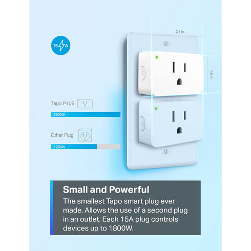 TP-Link Tapo Smart Plug Mini 15A, Smart Home Wi-Fi Plug, Super Easy Setup, Compatible with Alexa & Google Home, No Hub Required, UL Certified, 2.4...