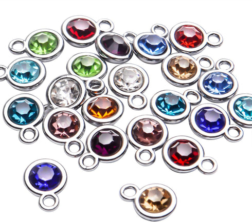 Aylifu Birthstone Charms Crystal Pendant Charms 12 Months Birth Charms for Necklace Bracelet Earring...