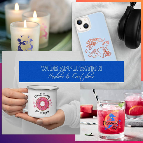 HTVRONT White Permanent Vinyl Rolls - 12" x 11 FT Adhesive White Vinyl Compatible with Cricut Cutting Machine, Silhouette, Cameo, Signs, Scrapbook...