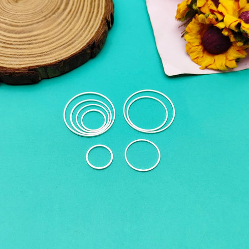 240pcs Earrings Hoop for Jewelry Making, Silver Earrings Beading Hoop Hypoallergenic Round Earrings Open Bezels Linking Rings Beading Hoop Earring...