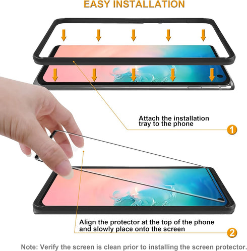 Supershieldz (2 Pack) Designed for Samsung Galaxy S10 Tempered Glass Screen Protector with (Easy Installation Tray), (Full Cover) (3D Curved Glass...