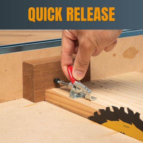 POWERTEC 2PK Toggle Clamp, 100lbs Holding Capacity, 301A Quick Release Push Pull Clamp for Woodworking Jigs and Fixtures, Pocket Hole Jigs, Weldin...