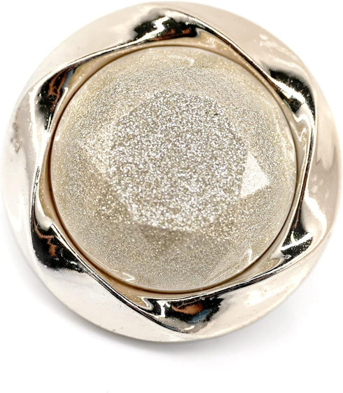 20 pcs Cream Glitter Powder Beveled Cut Resin Cover with Sewing Shank Coat Buttons -25mm -1"...