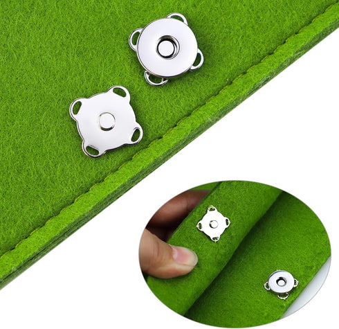 20 Sets Plum Magnetic Snaps Buttons for Sewing Supplies 15mm Purse Snap Clasps Button for Sewing, Craft, Bags, Clothes, Leather (Silver)...