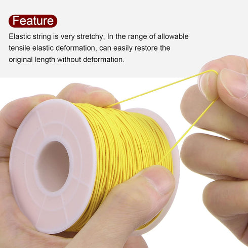 3pcs Elastic Beading Cord for Bracelet 1mm Dia 328ft Stretchy String Sturdy Elastic String for Jewelry Making, Necklaces, Beading, Yellow...