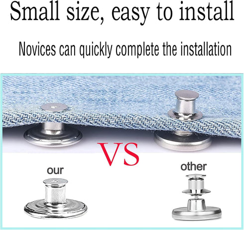 TSZYYM 120 Sets Buttons for Jeans,No-Sew Removable Adjustable Metal Jean Buttons Pins, Pants Jeans Button Replacement Tightener Repair Combo Threa...