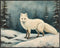 Posterizer 1 pcs-white arctic fox in snowy winter scene-oil painting style 5-Art for Animal Lovers-Landscape & Nature Art-Decor for Home & Office-...