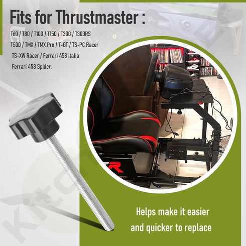 100MM Clamp Screw Bolt for Thrustmaster Fixation Steering Wheel, Fits Model T80 T100 T150 T300 T500 TMX TS-PC...