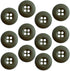 12 Pcs Olive Drab Sewing Buttons 0.75 inch Army Military Buttons 30L Buttons for Craft 4 Hole Polished Matte Finish Buttons 19mm Plastic Buttons f...