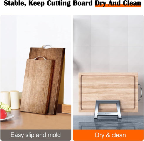 Cutting Board Holder, Cutting Board Rack Chopping Board Holder, Auto Width Adjustable Cutting Board Holder Stand for Countertop Counter Kitchen Ca...