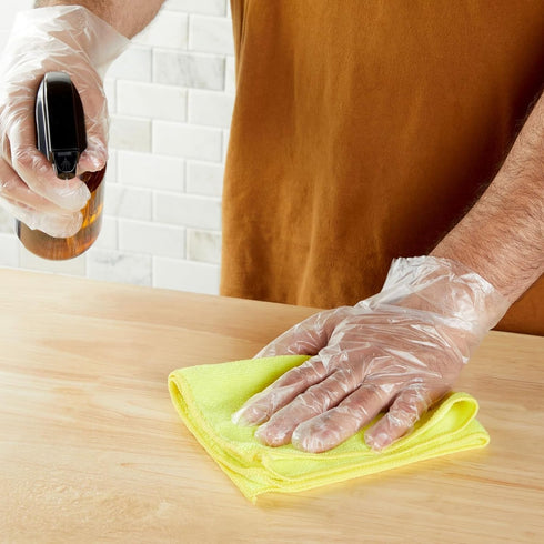 Juvale 100-Pack Disposable Food Safe Gloves for Cooking, Kitchen Prep and Baking (One Size Fits Most, Clear)...