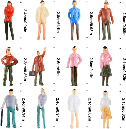 200 Pieces People Figurines 1:75 Scale Model Trains Architectural Plastic People Figures Tiny People Sitting and Standing for Miniature Scenes...