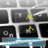 HQRP 2-Pack Hebrew Keyboard Stickers on Transparent Background, Yellow Letters, for All Keyboards PC Desktops Laptop Notebook...