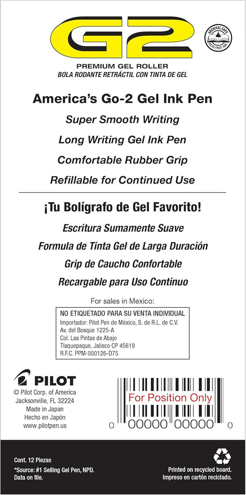 Pilot, G2 Premium Gel Roller Pens, Bold Point 1 MM, Pack of 12, Navy...