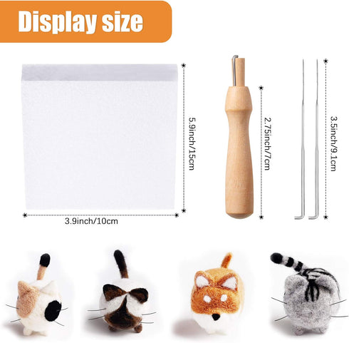 WILLBOND 10Pcs Needle Felting Kit Animals Doll Making Wool Needle Felting Starter Kit with Instruction DIY Handmade for Adult Friends Birthday Gif...