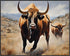 Posterizer 1 pcs- Two strong bull in the desert-Art for Animal Lovers-Landscape & Nature Art- Gift for Men Women Entrepreneur Teens-Living Room Be...