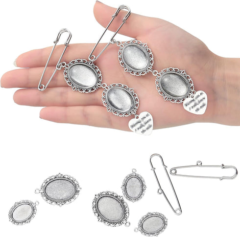 2 Pcs Bouquet Charms for Wedding Memory, Wedding Bouquet Photo Charms with 4 Pcs Oval Glass Cabochons for Bridal Shower, You Are Always in My Hear...