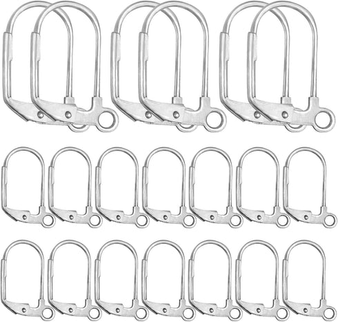 50 Pieces Leverback French Earring Hooks Stainless Steel Earwire Hoop Earring Findings with Open Loop for Women Girls DIY Earring Making Supplies...