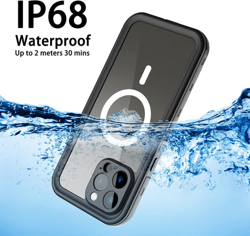iPhone 13 Pro Max Waterproof MagSafe Compatible Case, 6.7" Shockproof Full Protection with Built-in Screen Protector (Clear)...