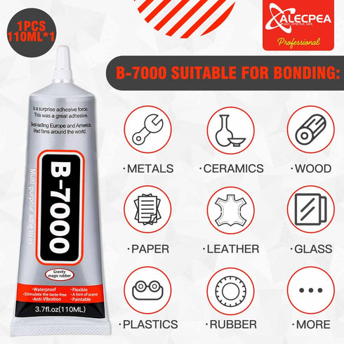 B-7000 Craft Glue for Jewelry Making - 110ml/3.7oz (2 Pack) - Multi-Function B-7000 Super Adhesive Glues Liquid Fusion Glue for Rhinestones Crafts...