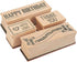 Juvale 4-Piece Rubber Stamps for Card Making - Brown Wood Blocks 3 x 1 in & 1.5 x 1 in - Includes Happy Birthday, Thank You, Congratulations & wit...