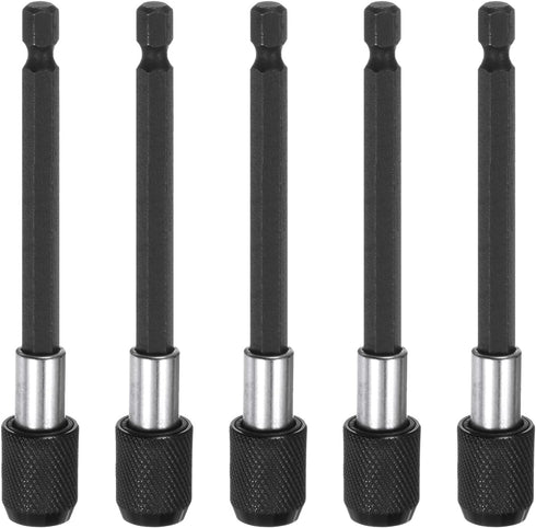 5pack 100mm Magnetic Screwdriver Bits Holder Extension Quick Release Drill Bit Chuck Adapter with 1/4" Hex Shank for Socket Driver Adapter Power T...