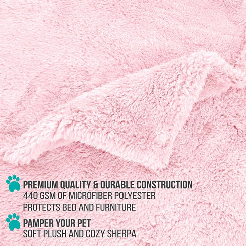 PetAmi Fluffy Waterproof Dog Blanket for Small Medium Dogs, Soft Warm Pet Sherpa Throw Pee Proof Couch Cover, Reversible Cat Puppy Bed Blanket Sof...