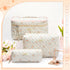 3 Pcs Quilted Makeup Bag Large Cosmetic Bag Floral Makeup Bag Travel Aesthetic Cute Kawaii Toiletry Cosmetic Pouch with Zipper for Women Gifts Hom...