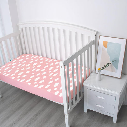 Crib Sheets Fitted, 2 Pack Crib Sheet Fits for Standard Crib Mattress, Toddler Sheets for Baby Boys & Girl...