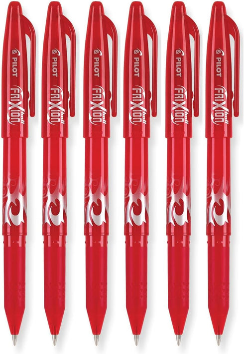 Pilot FriXion Ball 0.7mm Erasable Gel Pens, Fine Point, Red Ink, 6 Pack...
