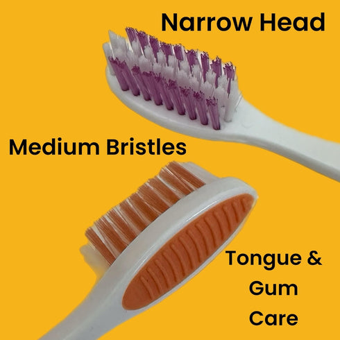 4 Pack Comfort Hold Travel Toothbrush On The Go Folding Medium Bristle Brushes Compact Size Ergonomic Foldable Camping Gym School Locker Backpack ...