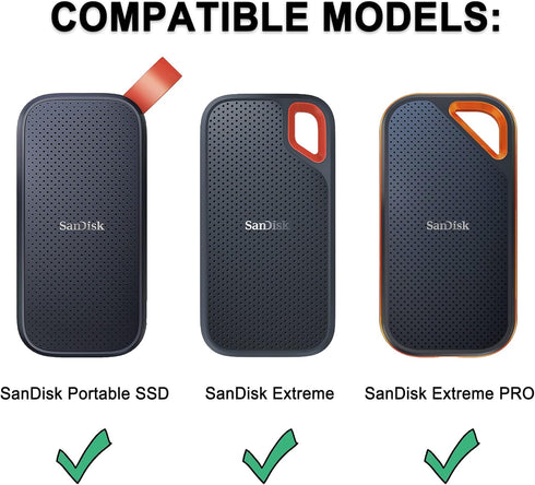 Lacdo Hard Carrying Case for SanDisk Extreme Pro/SanDisk Extreme Portable External SSD 500GB 1TB 2TB 4TB USB-C Solid State Drive EVA Shockproof Wa...