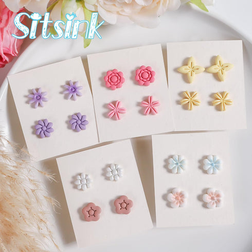 Mini Polymer Clay Cutters - 18 Pcs Clay Cutters for Polymer Clay Jewelry, Daisy Flower Polymer Clay Jewelry Cutters, Small Stud Earrings Polymer C...