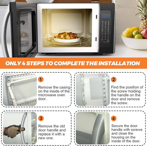 Beaquicy 2025 Upgraded DE94-02409C ME16K3000AS Microwave Door Handle Fit for Samsung Microwave, Replace SMH1611SE DE94-02409C SMH1713S, 12-1/8" ME...