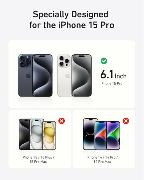 Anker Screen Protector for iPhone 15 Pro, Bubble-and-Dust-Free iPhone HD Tempered Glass, Durable and Drop-Proof with 9H Hardness, Easy Installatio...