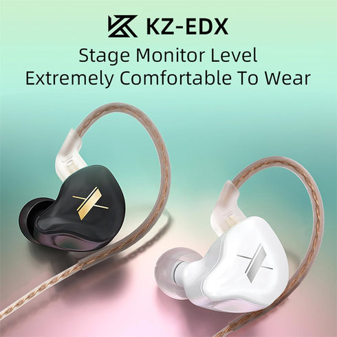 KZ EDX 1DD inears Earphone HiFi IEM Headphones, Wired in-Ear KZ Earbuds with New Upgraded 10mm Dynamic Driver, Removable Tangle-Free Cable for Gam...
