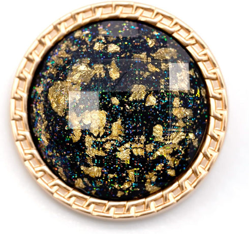 20 pcs Clear Beveled Cut Glass Black Metal Sewing Shank Coat Buttons -25mm -1"...