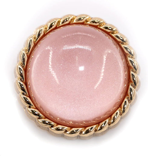 20 pcs Clear Glass Dome Pink Shimmer Layer Sewing Metal Shank Coat Buttons -25mm -1"...