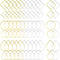 Oubaka 240pcs Hoop Earrings for Jewelry Making,Beading Hoop Earring Findings Hypoallergenic Teardrop Square Round Earring Hoop Open Bezel Pendant ...