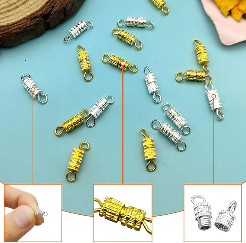 100Pcs Barrel Screw Clasps for Jewelry Making,Screw Twist Clasps Necklace Bracelet Clasp for Jewelry Finding,DIY Necklace Bracelet Supplies...