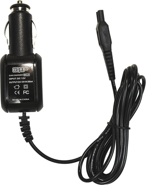 HQRP Car Charger DC Adapter Power Cord Compatible with Philips Norelco RQ1160, RQ1160CC, RQ1150, HQ560, HQ568, HQ586, HQ9171, HQ9190, PT730, PT860...