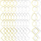 Oubaka 192pcs Earring Hoop Jewelry Making, 3 Shapes Earrings Beading Hoop Bulk Hypoallergenic Square Teardrop Round Earring Findings for DIY Craft...