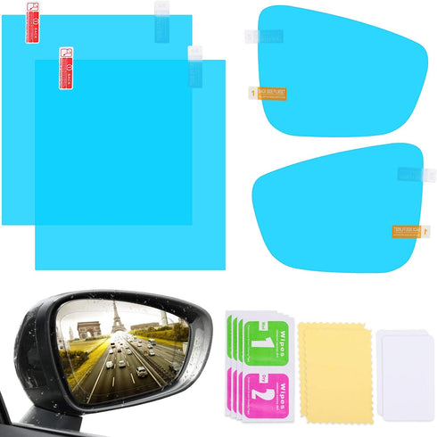4 Pieces Car Rearview Mirror Film Rainproof Waterproof Mirror Film Anti Fog Clear Nano Coating Car Film for Car Rear View Mirrors Side Windows...